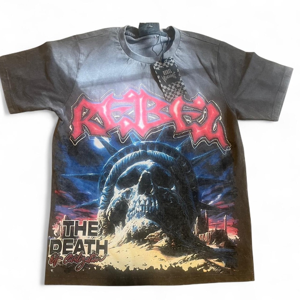 Rebel Vengeance grey t-shirt Size L